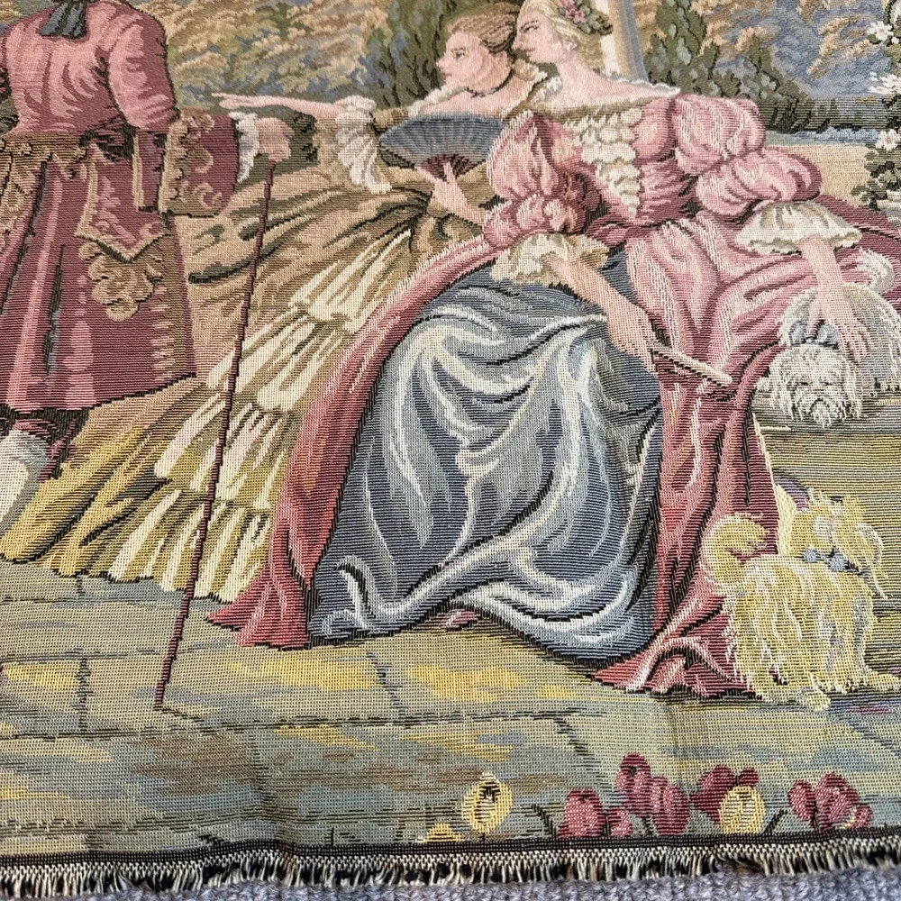 Tapestry‎ Romantic Wall Hanging Dame Lago Medieval Floral Garden Projects 19x19